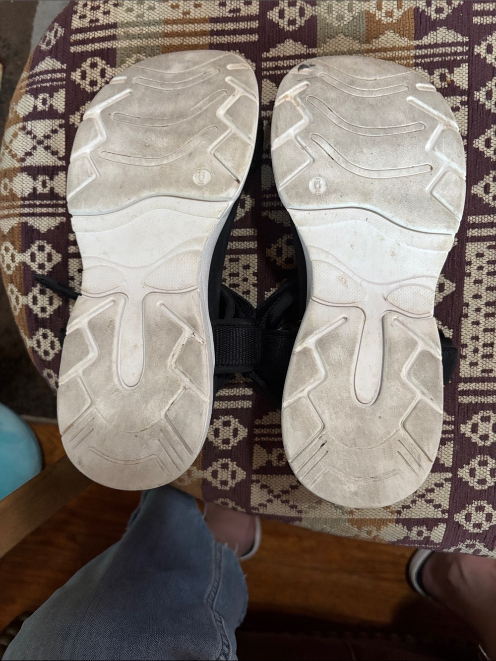 all in motion Black Sport Sandals with White Soles Platform Size 6 - Picture 7 of 7